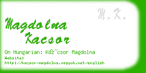 magdolna kacsor business card